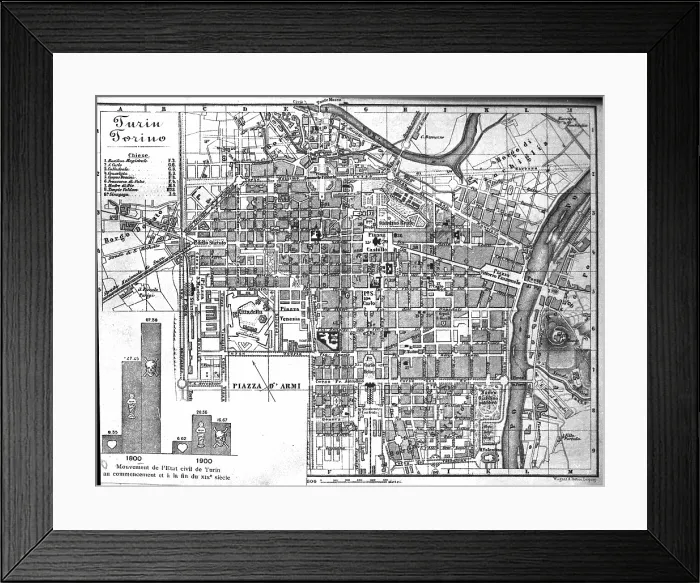 Framed Print : City Map - Turin - Torino, 1900. Creator: Unknown Framed Print : City Map - Turin - Torino, 1900. Creator: Unknown