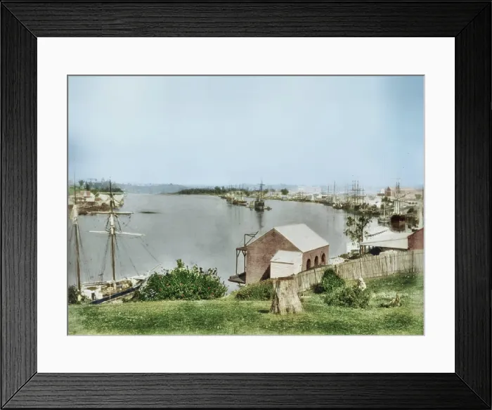 Framed Print : View along the Brisbane River, 1873. Creator: Unknown Framed Print : View along the Brisbane River, 1873. Creator: Unknown