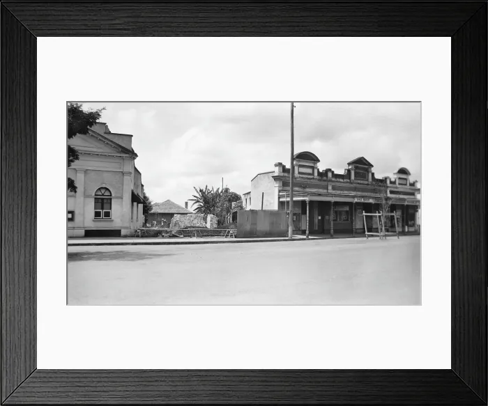 Framed Print : ANZ Bank (Old and New), Formerly - Bank of Australasia, Childers, Queensland, 1954. Creator: Jack Bain Framed Print : ANZ Bank (Old and New), Formerly - Bank of Australasia, Childers, Queensland, 1954. Creator: Jack Bain