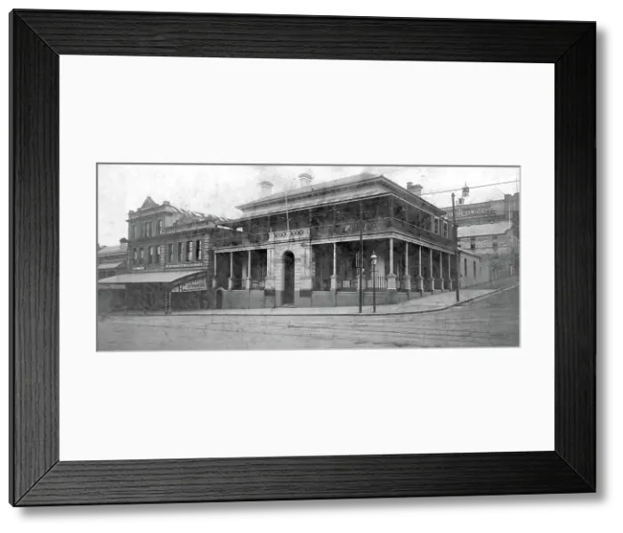 Framed Print : Bank of Australasia, Corner Queen and Wharf Streets, Brisbane, 1921. Creator: Jack Bain Framed Print : Bank of Australasia, Corner Queen and Wharf Streets, Brisbane, 1921. Creator: Jack Bain