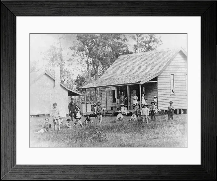Framed Print : Loganholme, Queensland, One Teacher School, 1895. Creator: Unknown Framed Print : Loganholme, Queensland, One Teacher School, 1895. Creator: Unknown