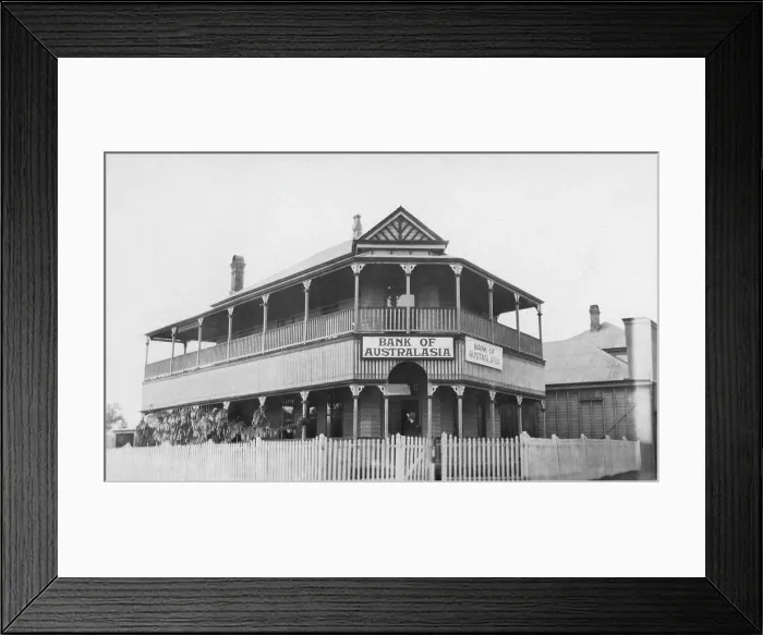 Framed Print : Bank of Australasia, Charlotte Street, Crows Nest, Queensland, 1924. Creator: Jack Bain Framed Print : Bank of Australasia, Charlotte Street, Crows Nest, Queensland, 1924. Creator: Jack Bain