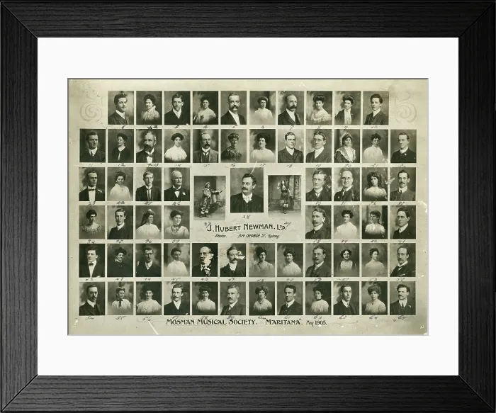 Framed Print : Mosman Musical Society : the company, 1905. Creator: John Hubert Newman Framed Print : Mosman Musical Society : the company, 1905. Creator: John Hubert Newman