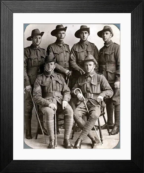 Framed Print : Joseph Ewen Sheffield and five soldiers, c1918. Creator: Unknown Framed Print : Joseph Ewen Sheffield and five soldiers, c1918. Creator: Unknown