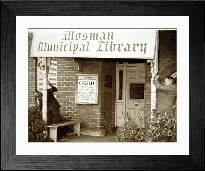 Framed Print : Closure of the first Mosman Library, 1952. Creator: Unknown Framed Print : Closure of the first Mosman Library, 1952. Creator: Unknown
