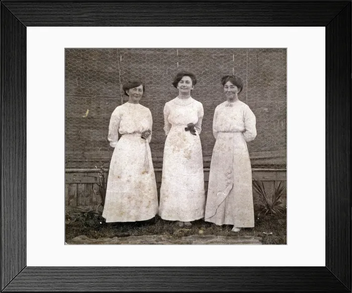 Framed Print : Newland sisters, Grace, Ethel and Nell. Ethel in the centre, c1900s. Creator: Unknown Framed Print : Newland sisters, Grace, Ethel and Nell. Ethel in the centre, c1900s. Creator: Unknown