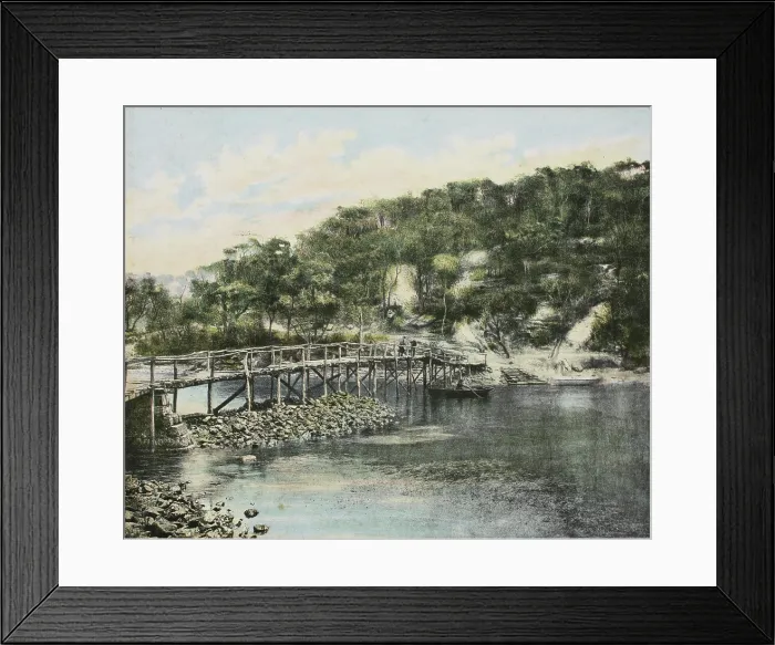 Framed Print : Footbridge at Mosman Bay, c1880. Creator: Unknown Framed Print : Footbridge at Mosman Bay, c1880. Creator: Unknown