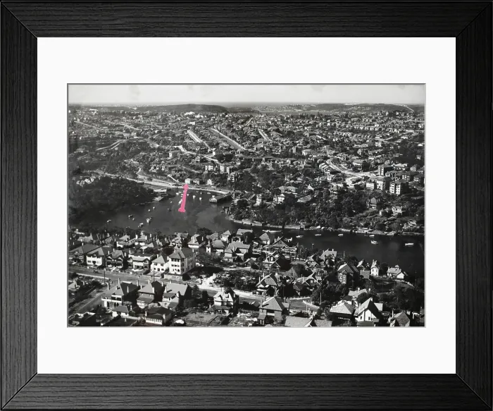 Framed Print : Aerial view, Mosman Bay, 1937. Creator: Unknown Framed Print : Aerial view, Mosman Bay, 1937. Creator: Unknown