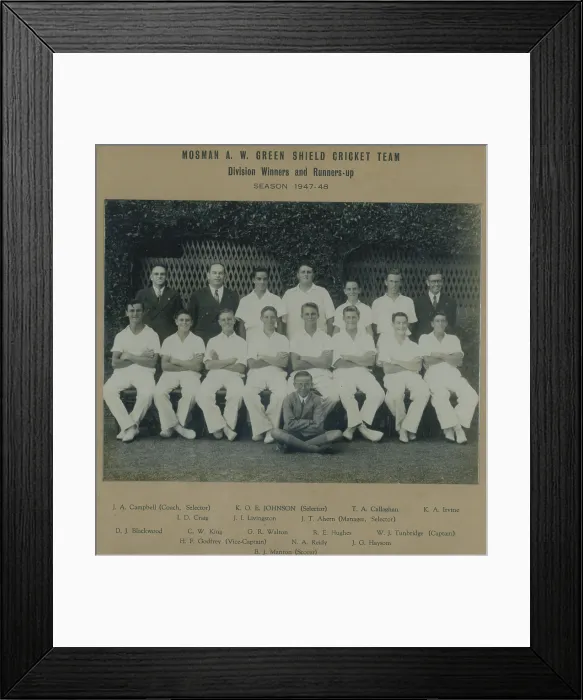 Framed Print : Mosman A.W. Green Shield Cricket Team. Creator: Unknown Framed Print : Mosman A.W. Green Shield Cricket Team. Creator: Unknown