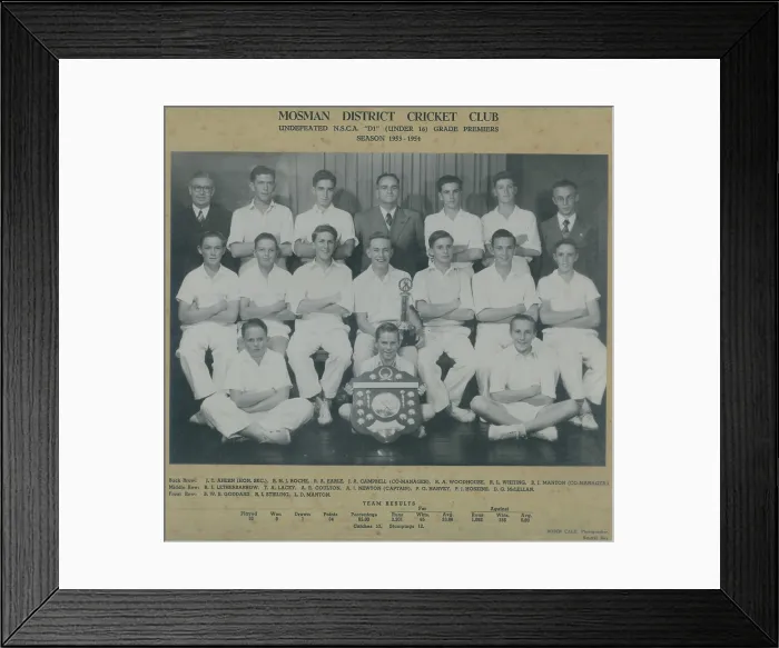 Framed Print : Mosman District Cricket Club. Creator: Unknown Framed Print : Mosman District Cricket Club. Creator: Unknown