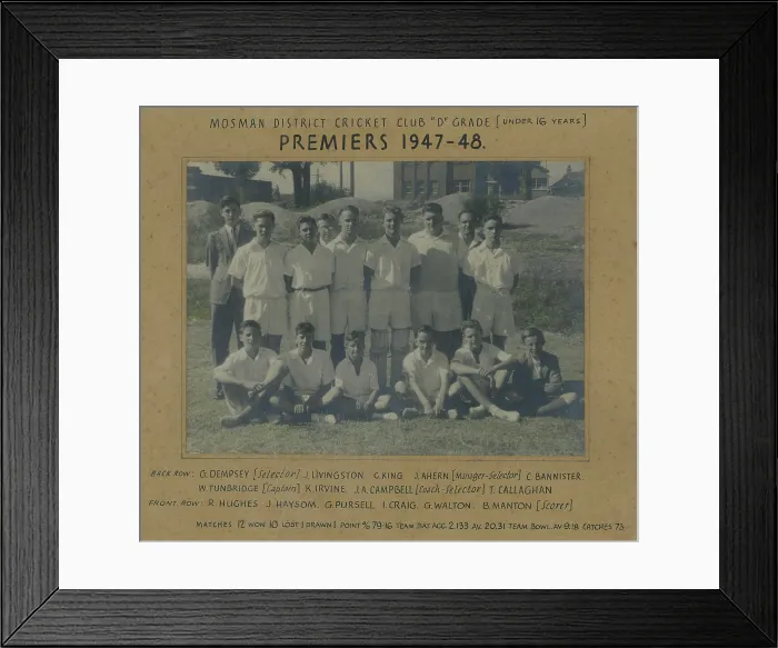 Framed Print : Mosman District Cricket Club. Creator: Unknown Framed Print : Mosman District Cricket Club. Creator: Unknown