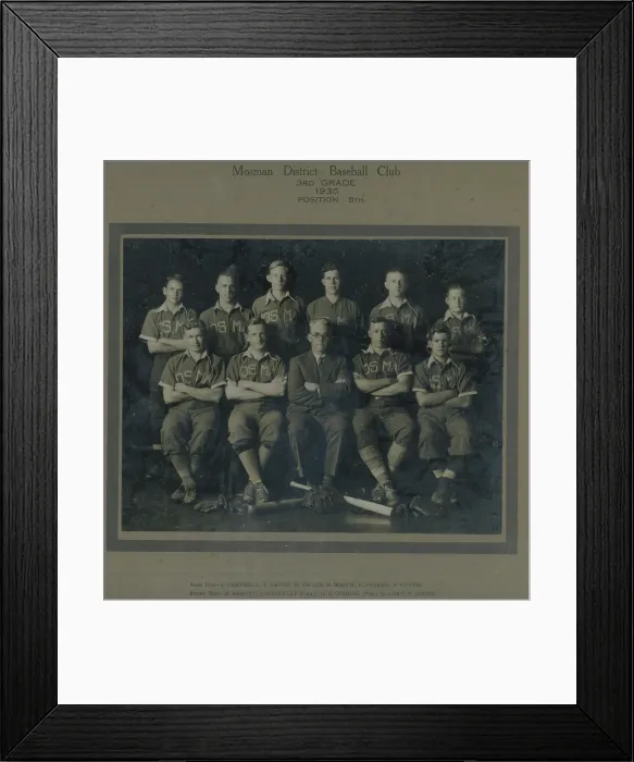Framed Print : Mosman District Baseball Club. Creator: Unknown Framed Print : Mosman District Baseball Club. Creator: Unknown