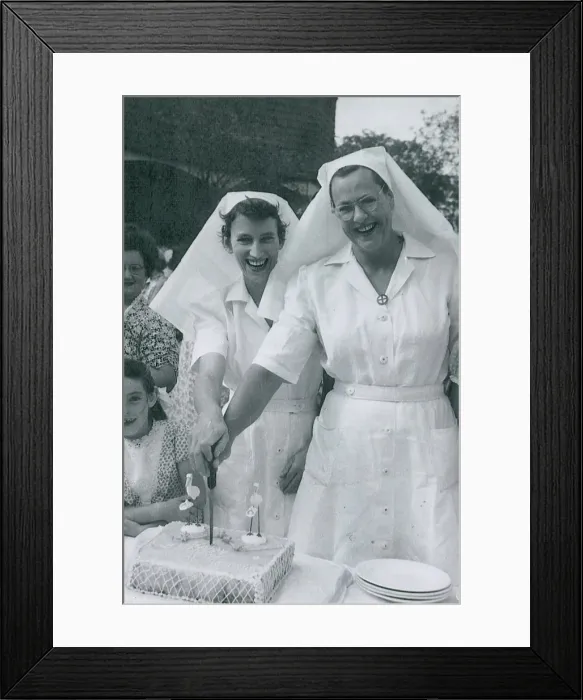 Framed Print : Matrons Joan Gardner and Hilda Vischer at St Monan's Hospital, 146 Holt Avenue, Cremorne, c1950 Framed Print : Matrons Joan Gardner and Hilda Vischer at St Monan's Hospital, 146 Holt Avenue, Cremorne, c1950
