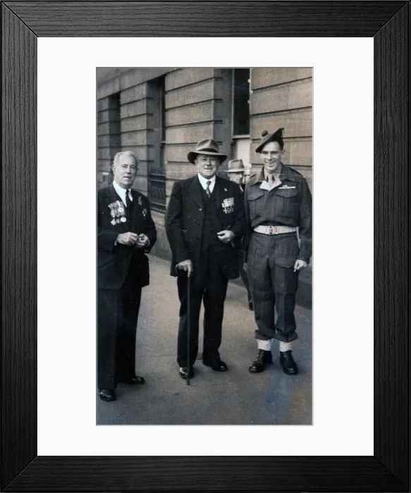 Framed Print : Captain Frank Page MC (centre), Anzac Day march, year unknown. Creator: Unknown Framed Print : Captain Frank Page MC (centre), Anzac Day march, year unknown. Creator: Unknown