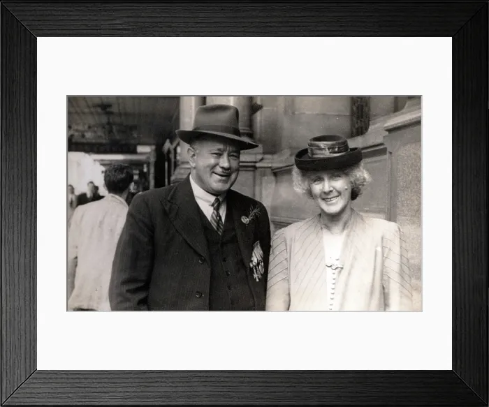 Framed Print : Frank and Phyllis Page, Anzac Day march, year unknown. Creator: Unknown Framed Print : Frank and Phyllis Page, Anzac Day march, year unknown. Creator: Unknown