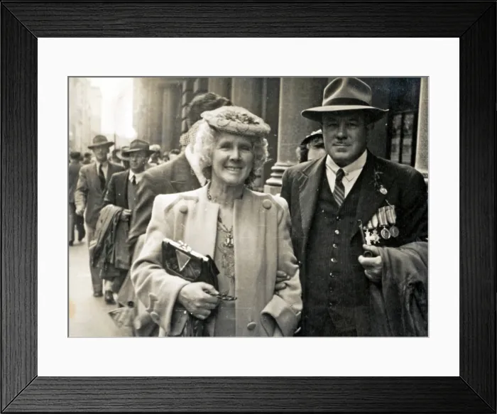 Framed Print : Frank and Phyllis Page, Anzac Day march, year unknown. Creator: Unknown Framed Print : Frank and Phyllis Page, Anzac Day march, year unknown. Creator: Unknown