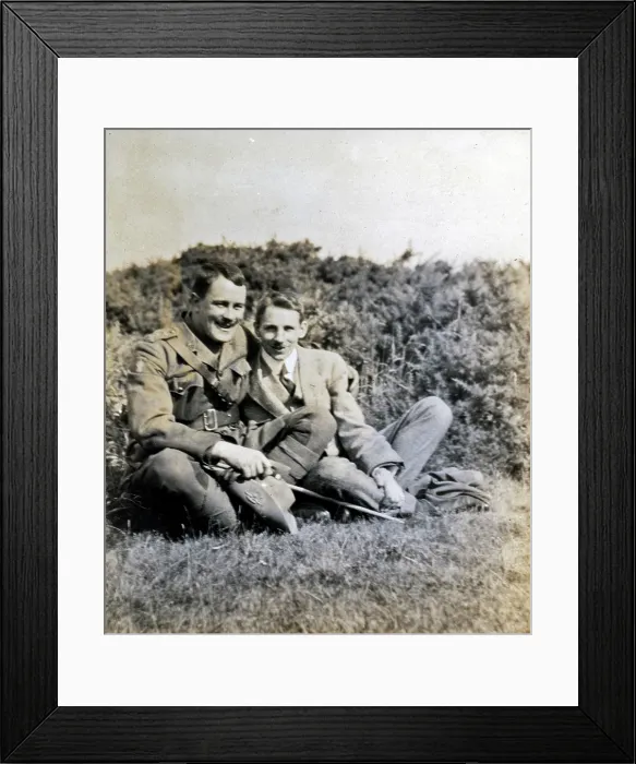 Framed Print : Frank Page with his son, Thomas. Creator: Unknown Framed Print : Frank Page with his son, Thomas. Creator: Unknown