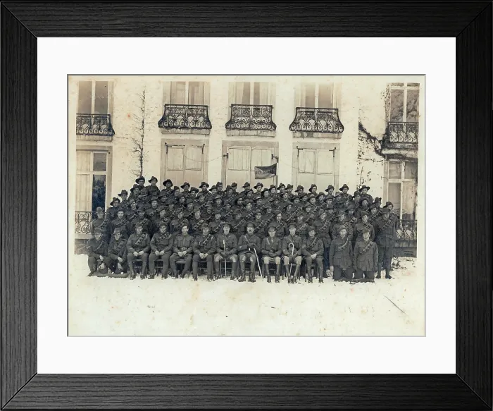 Framed Print : Group photo of 1st Battery, 1st Australian Field Artillery Brigade, 5 February 1919. Creator: Unknown Framed Print : Group photo of 1st Battery, 1st Australian Field Artillery Brigade, 5 February 1919. Creator: Unknown