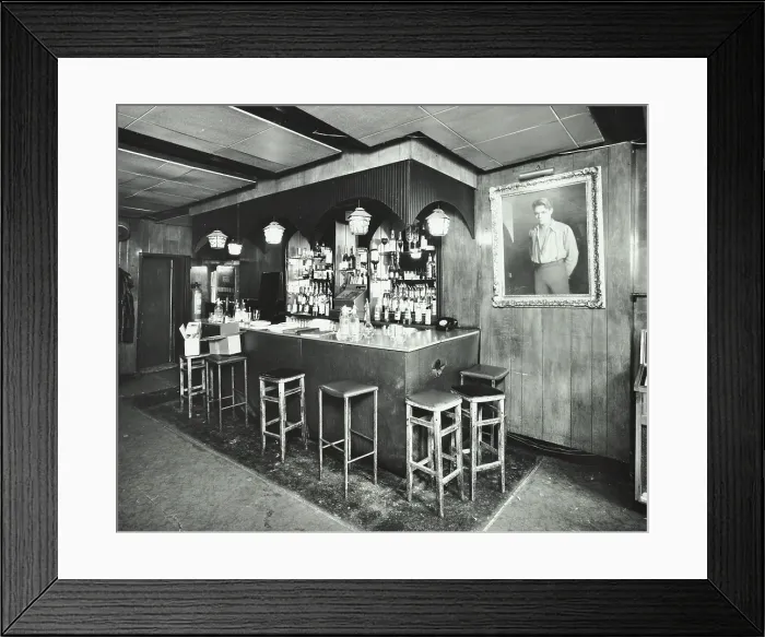 Framed Print : 31 Wardour Street, Westminster LB, London: first floor front room, bar, 1977. Creator: Unknown Framed Print : 31 Wardour Street, Westminster LB, London: first floor front room, bar, 1977. Creator: Unknown