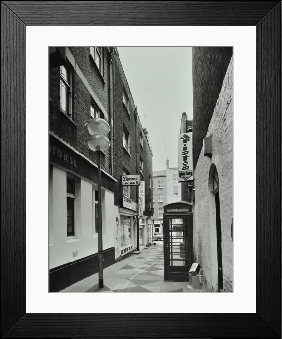 Framed Print : 1-2 Marlborough Court, Westminster LB, London: front elevations, telephone box, lamp post... 1975. Creator: Unknown Framed Print : 1-2 Marlborough Court, Westminster LB, London: front elevations, telephone box, lamp post... 1975. Creator: Unknown