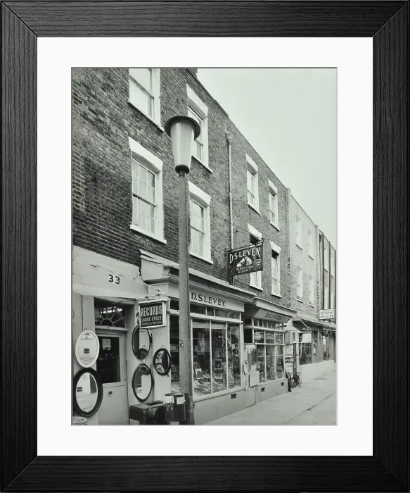 Framed Print : 33-39 Camden Passage, London: front elevations, record shop, 1972. Creator: Unknown Framed Print : 33-39 Camden Passage, London: front elevations, record shop, 1972. Creator: Unknown