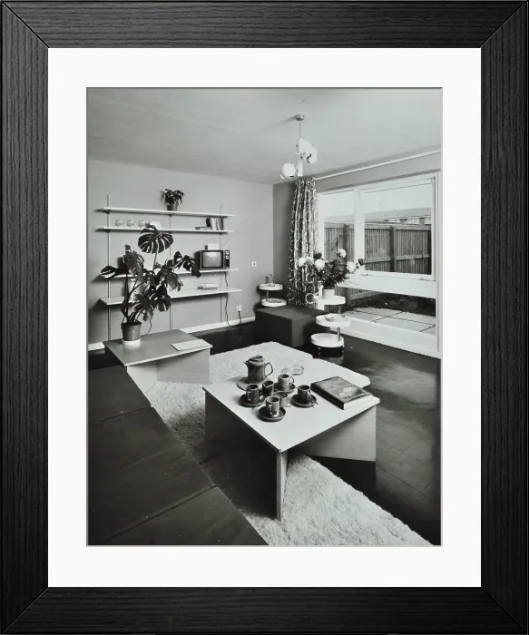 Framed Print : 45 Enfield Chase, Houghton Regis, Dunstable, Bedfordshire: living room, 1971. Creator: Unknown Framed Print : 45 Enfield Chase, Houghton Regis, Dunstable, Bedfordshire: living room, 1971. Creator: Unknown