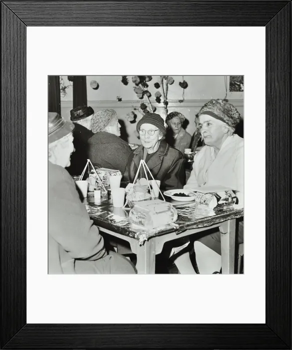 Framed Print : St Richard of Chichester School, Hounslow, London: entertaining old people at Christmas, 1968. Creator: Unknown Framed Print : St Richard of Chichester School, Hounslow, London: entertaining old people at Christmas, 1968. Creator: Unknown