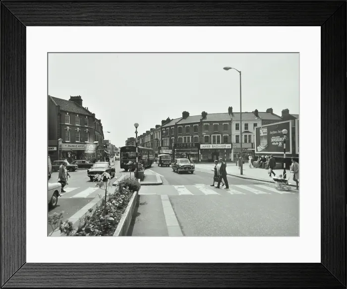 Framed Print : General view of Hoe Street, Walthamstow, at the junction with Church Hill and High St, London, 1970. Creator: Unknown Framed Print : General view of Hoe Street, Walthamstow, at the junction with Church Hill and High St, London, 1970. Creator: Unknown