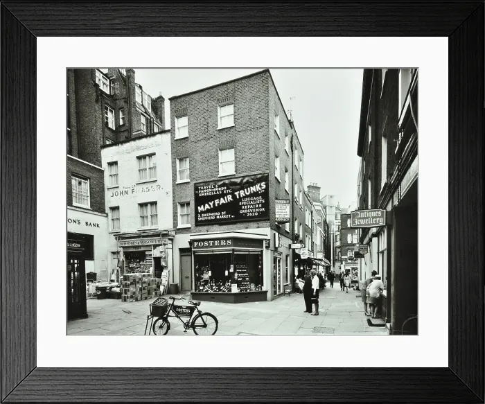 Framed Print : 28-36 Shepherd Market, Westminster LB, London: front elevations, Mayfair, shops, 1967. Creator: Unknown Framed Print : 28-36 Shepherd Market, Westminster LB, London: front elevations, Mayfair, shops, 1967. Creator: Unknown