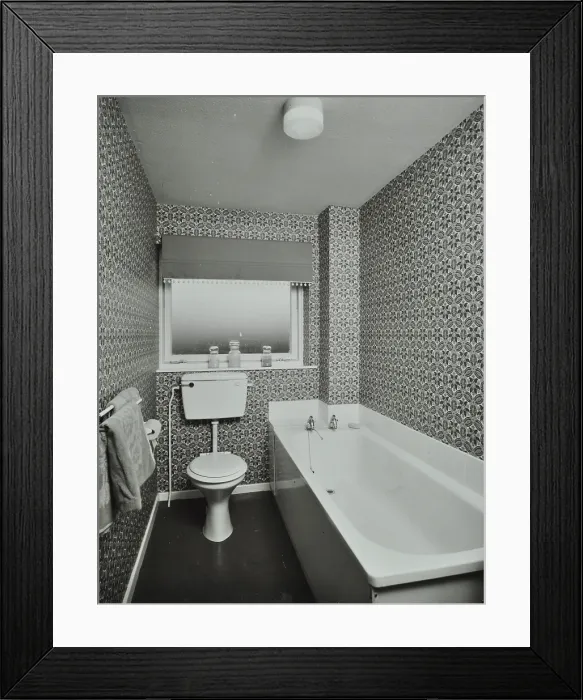 Framed Print : 45 Enfield Chase, Houghton Regis, Dunstable, Bedfordshire: bathroom, 1971. Creator: Unknown Framed Print : 45 Enfield Chase, Houghton Regis, Dunstable, Bedfordshire: bathroom, 1971. Creator: Unknown