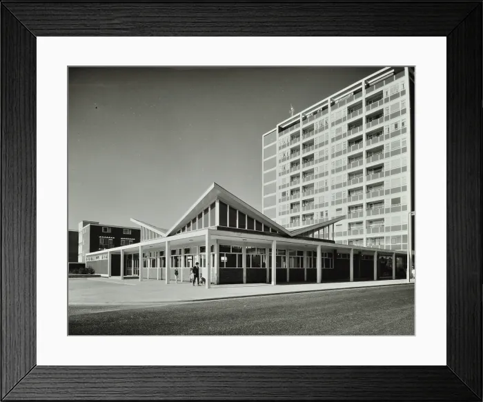 Framed Print : Abbey Wood Estate, Woolwich, London: exterior of youth club, 1964. Creator: Unknown Framed Print : Abbey Wood Estate, Woolwich, London: exterior of youth club, 1964. Creator: Unknown