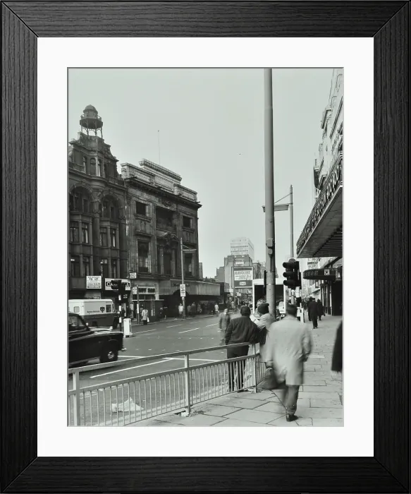Framed Print : 1-5 Tottenham Court Road, Westminster LB, London: looking north, 1975. Creator: Unknown Framed Print : 1-5 Tottenham Court Road, Westminster LB, London: looking north, 1975. Creator: Unknown