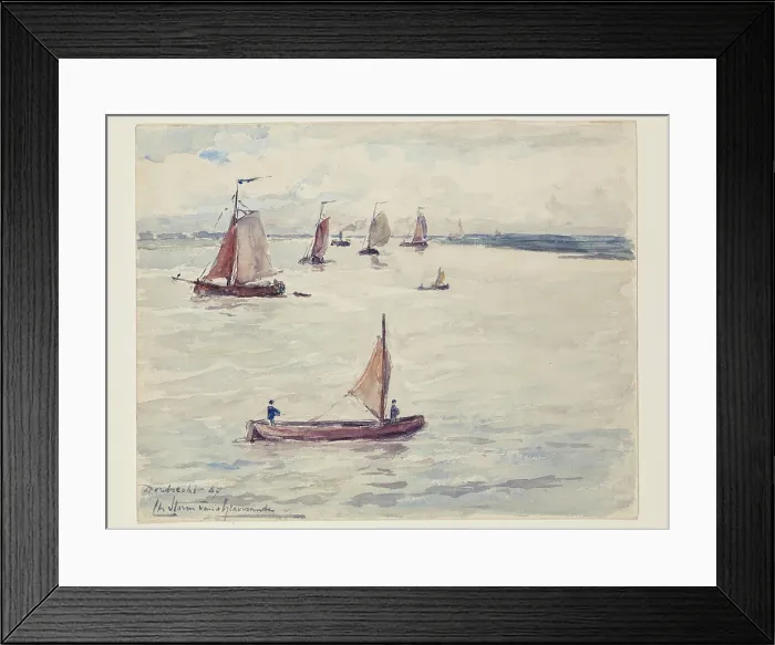 Framed Print : Ships near Dordrecht, 1887. Creator: Carel Nicolaas Storm Framed Print : Ships near Dordrecht, 1887. Creator: Carel Nicolaas Storm