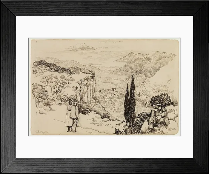 Framed Print : Landscape, Grasse, c1920s. Creator: Roger de la Fresnaye Framed Print : Landscape, Grasse, c1920s. Creator: Roger de la Fresnaye