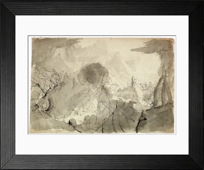 Framed Print : Study for Expulsion from the Garden of Eden, 1828. Creator: Thomas Cole Framed Print : Study for Expulsion from the Garden of Eden, 1828. Creator: Thomas Cole