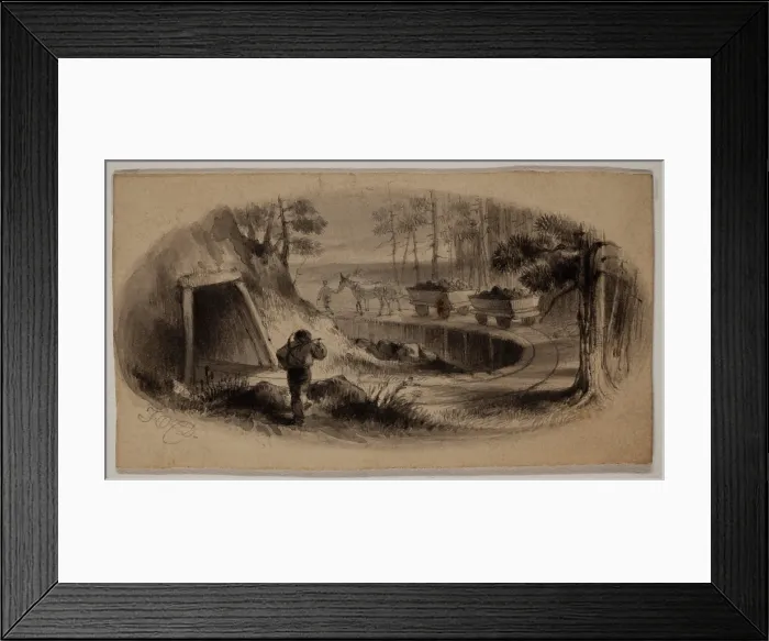 Framed Print : Mine Site, 19th century. Creator: Felix Octavius Carr Darley Framed Print : Mine Site, 19th century. Creator: Felix Octavius Carr Darley