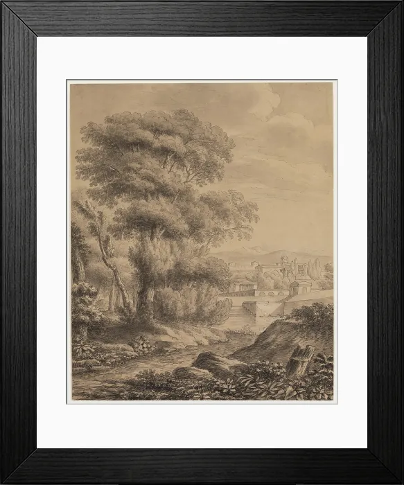 Framed Print : Classical Landscape with a City, c1800s. Creator: Luigi Gasparini Framed Print : Classical Landscape with a City, c1800s. Creator: Luigi Gasparini
