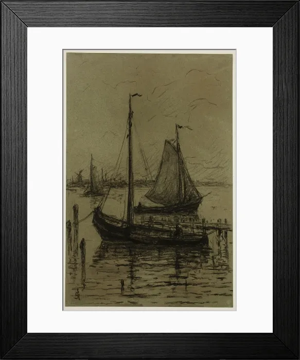 Framed Print : Boats on the Zuiderzee, between 1860 and 1924. Creator: Carel Nicolaas Storm Framed Print : Boats on the Zuiderzee, between 1860 and 1924. Creator: Carel Nicolaas Storm