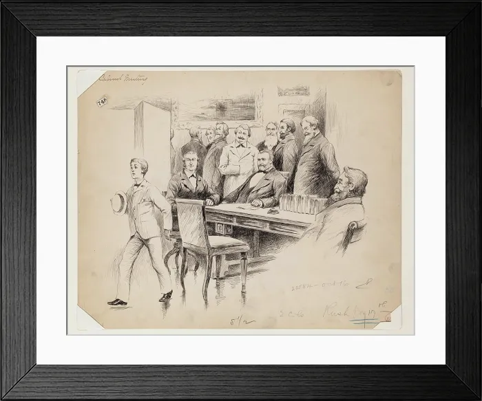 Framed Print : Cabinet Meeting, late 19th century. Creator: Maurice Thompson Framed Print : Cabinet Meeting, late 19th century. Creator: Maurice Thompson