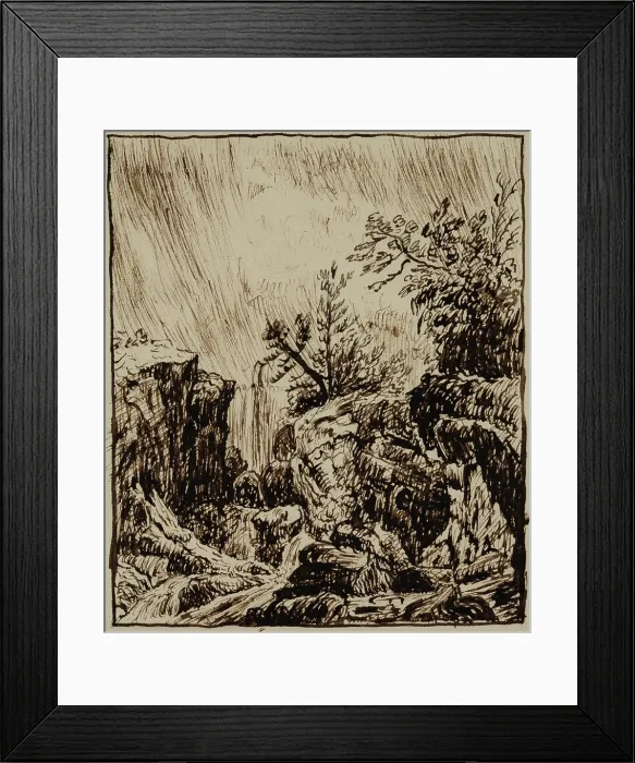 Framed Print : Landscape, c1827. Creator: Thomas Cole Framed Print : Landscape, c1827. Creator: Thomas Cole