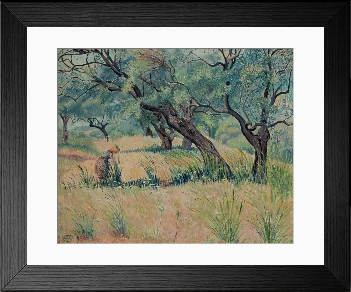 Framed Print : Les Oliviers, (Oliveraie Morning), 1930. Creator: Lucien Pissarro Framed Print : Les Oliviers, (Oliveraie Morning), 1930. Creator: Lucien Pissarro