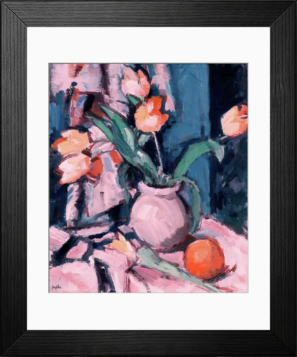 Framed Print : Tulips in a Brown Jar, 1933. Creator: Samuel John Peploe Framed Print : Tulips in a Brown Jar, 1933. Creator: Samuel John Peploe