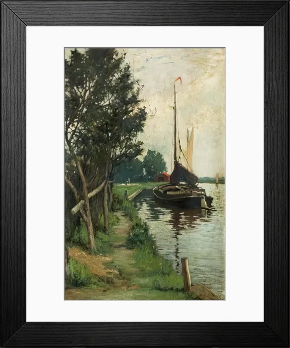 Framed Print : On The Broads, c1880-1910. Creator: Samuel Reid
