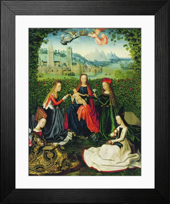 Framed Print : Virgin of the Rose Garden, between 1475 and 1480. Creator: Master of the Legend of St. Lucy Framed Print : Virgin of the Rose Garden, between 1475 and 1480. Creator: Master of the Legend of St. Lucy