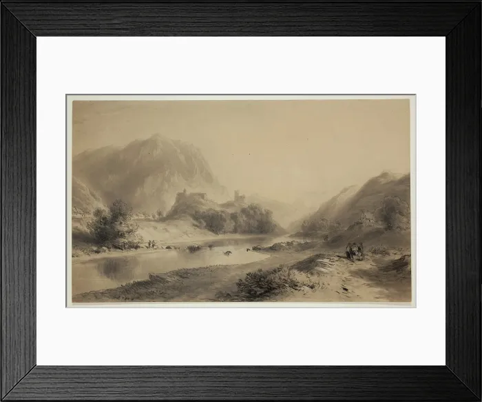 Framed Print : Landscape in Bretagne, 19th century. Creator: Eugene Edouard Soules Framed Print : Landscape in Bretagne, 19th century. Creator: Eugene Edouard Soules