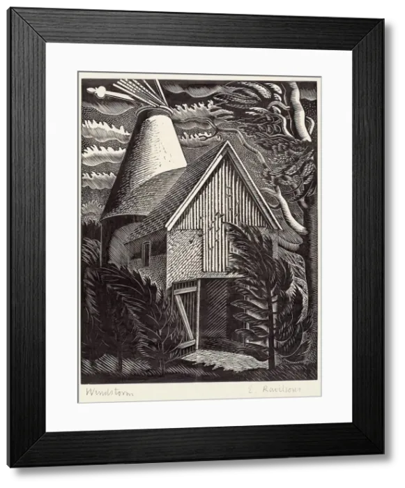 Framed Print : Windstorm, 1926. Creator: Eric Ravilious Framed Print : Windstorm, 1926. Creator: Eric Ravilious
