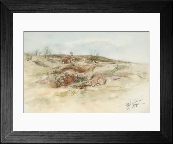 Framed Print : Rabbits, 1891. Creator: Edwin Alexander Framed Print : Rabbits, 1891. Creator: Edwin Alexander