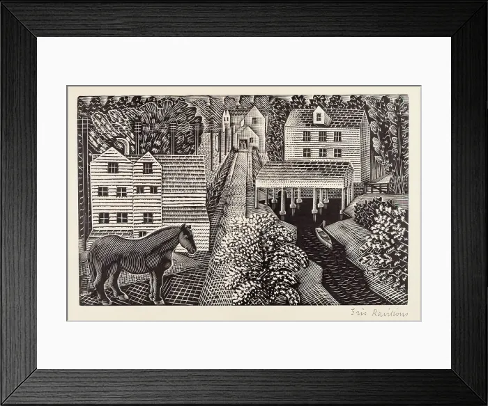 Framed Print : The Water Mill, c1935. Creator: Eric Ravilious Framed Print : The Water Mill, c1935. Creator: Eric Ravilious