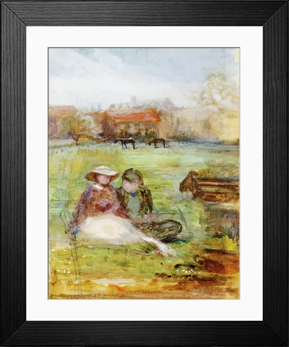 Framed Print : In The Meadow, c1860s. Creator: George John Pinwell Framed Print : In The Meadow, c1860s. Creator: George John Pinwell