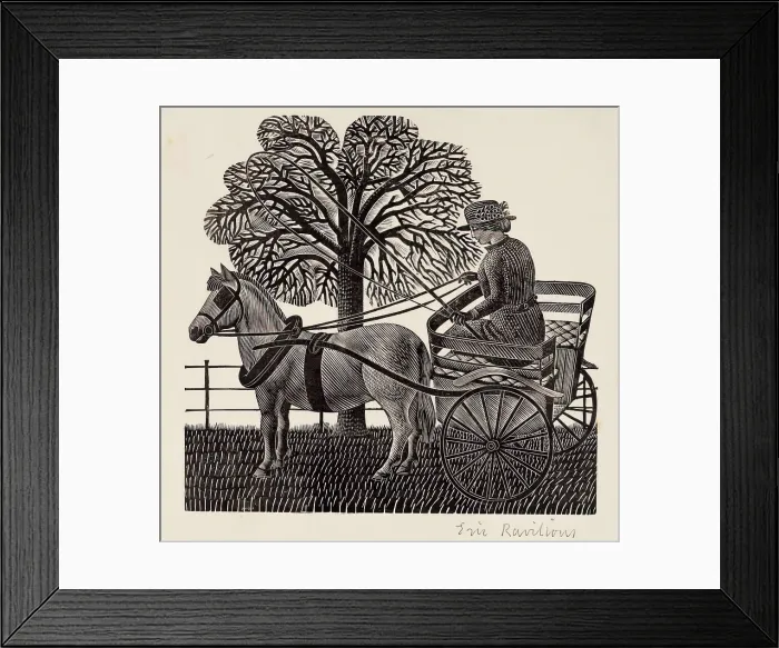 Framed Print : Pony and Trap, 1934. Creator: Eric Ravilious Framed Print : Pony and Trap, 1934. Creator: Eric Ravilious